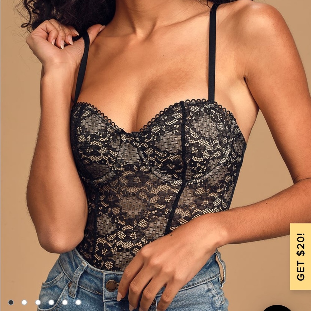Lulu’s Lace Bustier Bodysuit